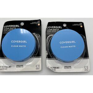 Cover Girl Clean Matte Pressed Powder Oil Control 510 Classic Ivory Lot of x 2